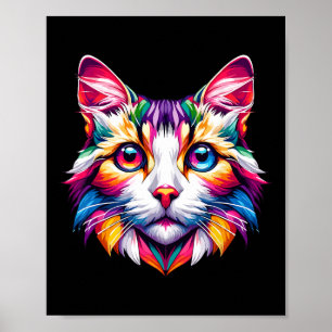 Lebhafter Rainbow Cat Cat Lovers Kitty Enthusiast Poster