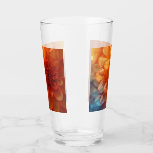 Lebhafter Red Dahlia Blume Glass Tumbler (Rechts)