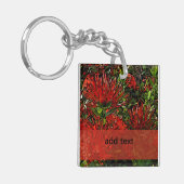 Lebhafter Red Orange Firebush Schlüsselanhänger (Vorderseite links)
