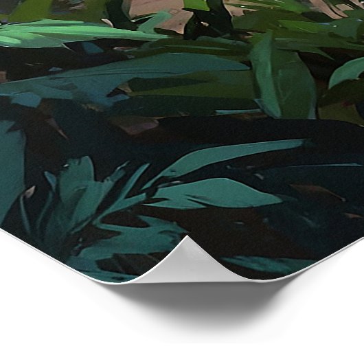 Lebhafter Regen und schlanke Elefantenmalerei Poster (Ecke)