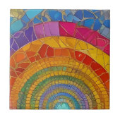 Lebhafter Regenbogen Arch Farbenfrohe Mosaikkunst Fliese (Vorderseite)