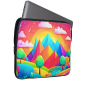 Lebhafter Regenbogen-Cartoon Landschaft Laptopschutzhülle (Vorne Rechts)