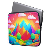 Lebhafter Regenbogen-Cartoon Landschaft Laptopschutzhülle (Vorderseite Links)