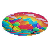 Lebhafter Regenbogen-Cartoon Landschaft Schneidebrett (Ecke)