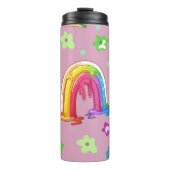 Lebhafter Regenbogen, Edelsteine und blumenlos Thermosbecher (Vorderseite)