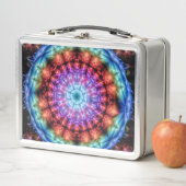 Lebhafter Regenbogen Kaleidoskop Farbenfroh Mandal Metall Brotdose (Beispiel)