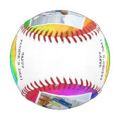 Lebhafter Regenbogen Papa Bären Vater Geschenk Baseball (Rückseite)