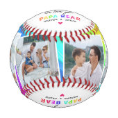 Lebhafter Regenbogen Papa Bären Vater Geschenk Baseball (Vorderseite)