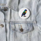 Lebhafter Regenbogen Papagei Art - Farbenfrohe Gla Button (Beispiel)