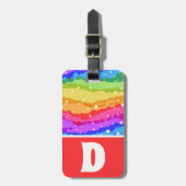 Lebhafter Regenbogen-Sparkle-Glitzer Kid's Farbblo Gepäckanhänger (Vorderseite vertikal)