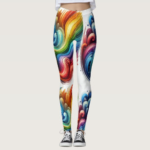 Lebhafter Regenbogen Swirl Leggings