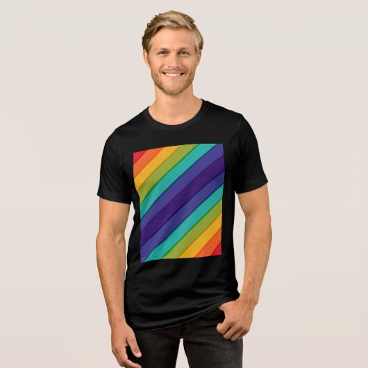 Lebhafter Regenbogen Tri-Blend Shirt (Vorderseite voll)