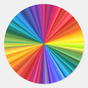Lebhafter Regenbogenfarbener wirbelnder Wendungswi Runder Aufkleber