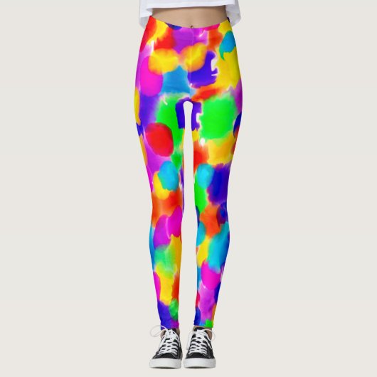 Lebhafter Regenbogensommer Leggings (Vorderseite)