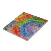 Lebhafter Regenbogenzirkel Vortex Farbenfrohe Mosa Fliese (Seite)