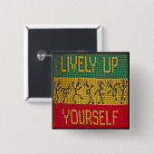 lebhafter Reggaetanzknopf Button (Vorne & Hinten)
