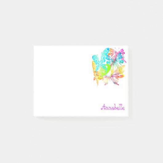 Lebhafter Reich des Regenbogens Morpho Butterflies Post-it Klebezettel (Vorderseite)