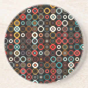 Lebhafter Retro-Circle-Untersetzer - Boho Chic Des Getränkeuntersetzer