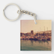 Lebhafter Retro-Korallenuntergang Bodrum Hafen Küs