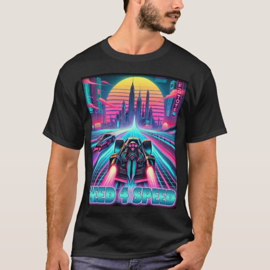 Lebhafter Retro Need 4 Speed T - Shirt (Vorderseite)