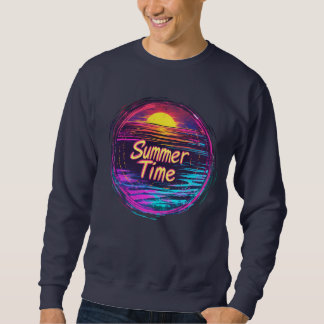 Lebhafter Retro "Summer Time" Sonnenuntergang T - Sweatshirt