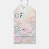 Lebhafter romantischer Blumengarten Geburtstag Geschenkanhänger (Rückseite)