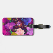 Lebhafter, rosa Abstrakter, floraler, benutzerdefi Gepäckanhänger (Rückseite horizontal)