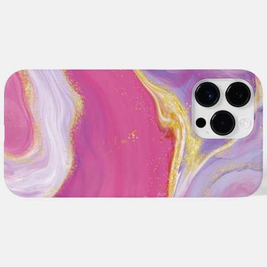 Lebhafter rosa Alkoholtink und Glitzer Telefongehä Case-Mate iPhone Hülle (Rückseite (Horizontal))