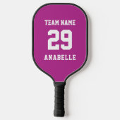 Lebhafter rosa Athletic Team Name Jersey Nummer Te Pickleball Schläger (Rückseite)