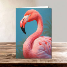 Lebhafter rosa Flamingo auf einem blauen Hintergru