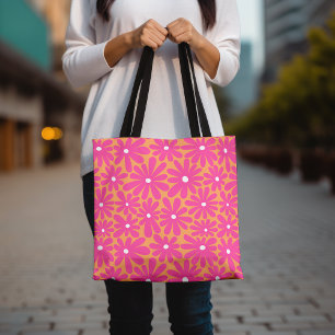 Lebhafter rosa, floraler Reisestrand Tasche