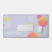 Lebhafter rosa Gelber Random Mandala Personalisier Schreibtischunterlage (Tastatur & Maus)