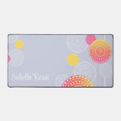 Lebhafter rosa Gelber Random Mandala Personalisier Schreibtischunterlage (Vorderseite)