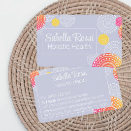 Lebhafter rosa Gelber Random Mandala Personalisier Visitenkarte