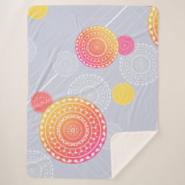 Lebhafter rosa Gelber Random Mandala Sherpadecke