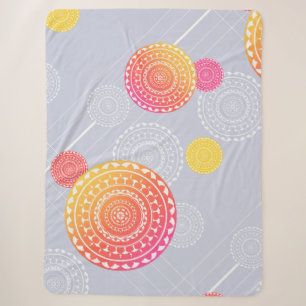 Lebhafter rosa Gelber Random Mandala Sherpadecke