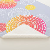 Lebhafter rosa Gelber Random Mandala Sherpadecke (3/4)