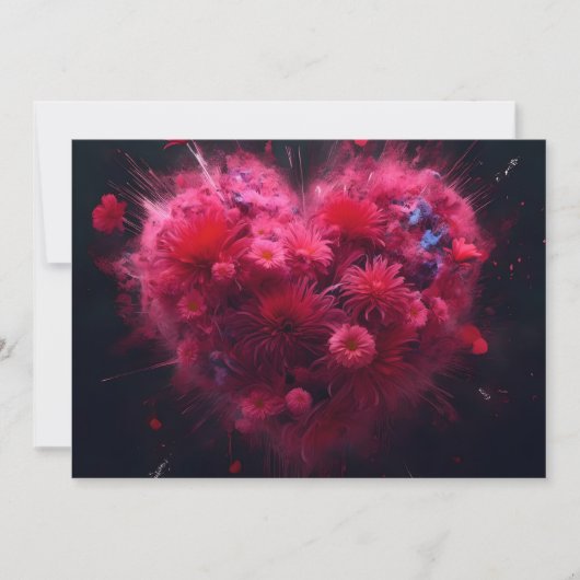 Lebhafter rosa Herzschlag Feiertagskarte (Vorderseite)