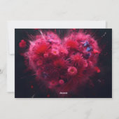 Lebhafter rosa Herzschlag Feiertagskarte (Rückseite)