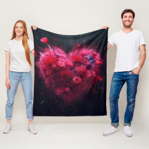 Lebhafter rosa Herzschlag Fleecedecke