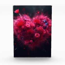 Lebhafter rosa Herzschlag Fotoblock