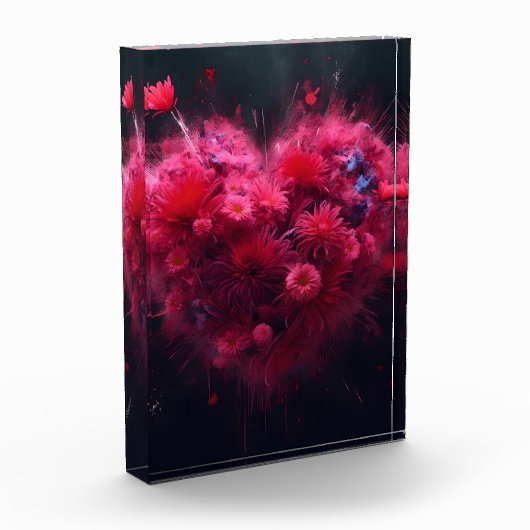 Lebhafter rosa Herzschlag Fotoblock (Links)