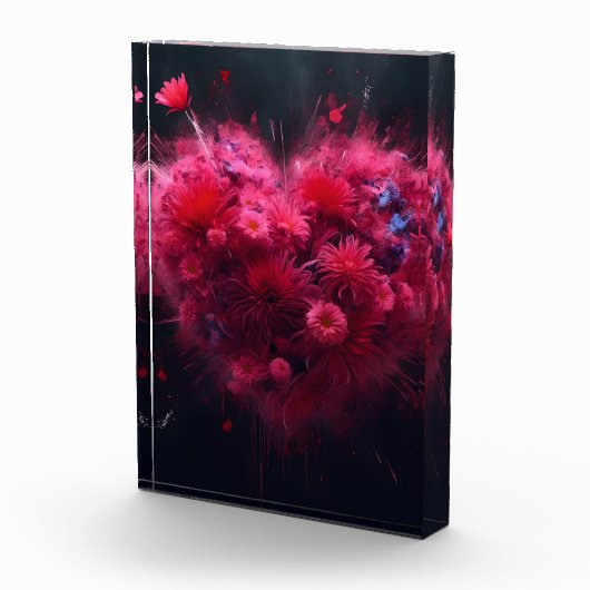 Lebhafter rosa Herzschlag Fotoblock (Rechts)