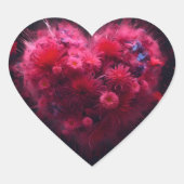 Lebhafter rosa Herzschlag Herz-Aufkleber (Vorderseite)