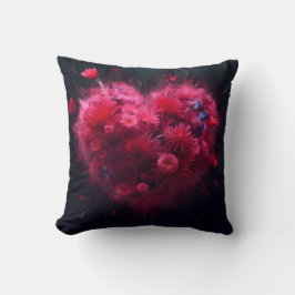 Lebhafter rosa Herzschlag Kissen