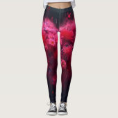 Lebhafter rosa Herzschlag Leggings (Vorderseite)