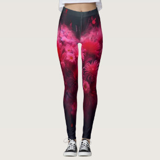 Lebhafter rosa Herzschlag Leggings
