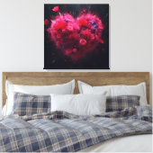 Lebhafter rosa Herzschlag Leinwanddruck (Insitu (Schlafzimmer))