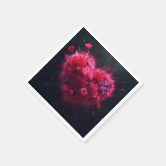 Lebhafter rosa Herzschlag Serviette (Ecke)