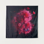 Lebhafter rosa Herzschlag Wandteppich (Vorderseite (Horizontal))